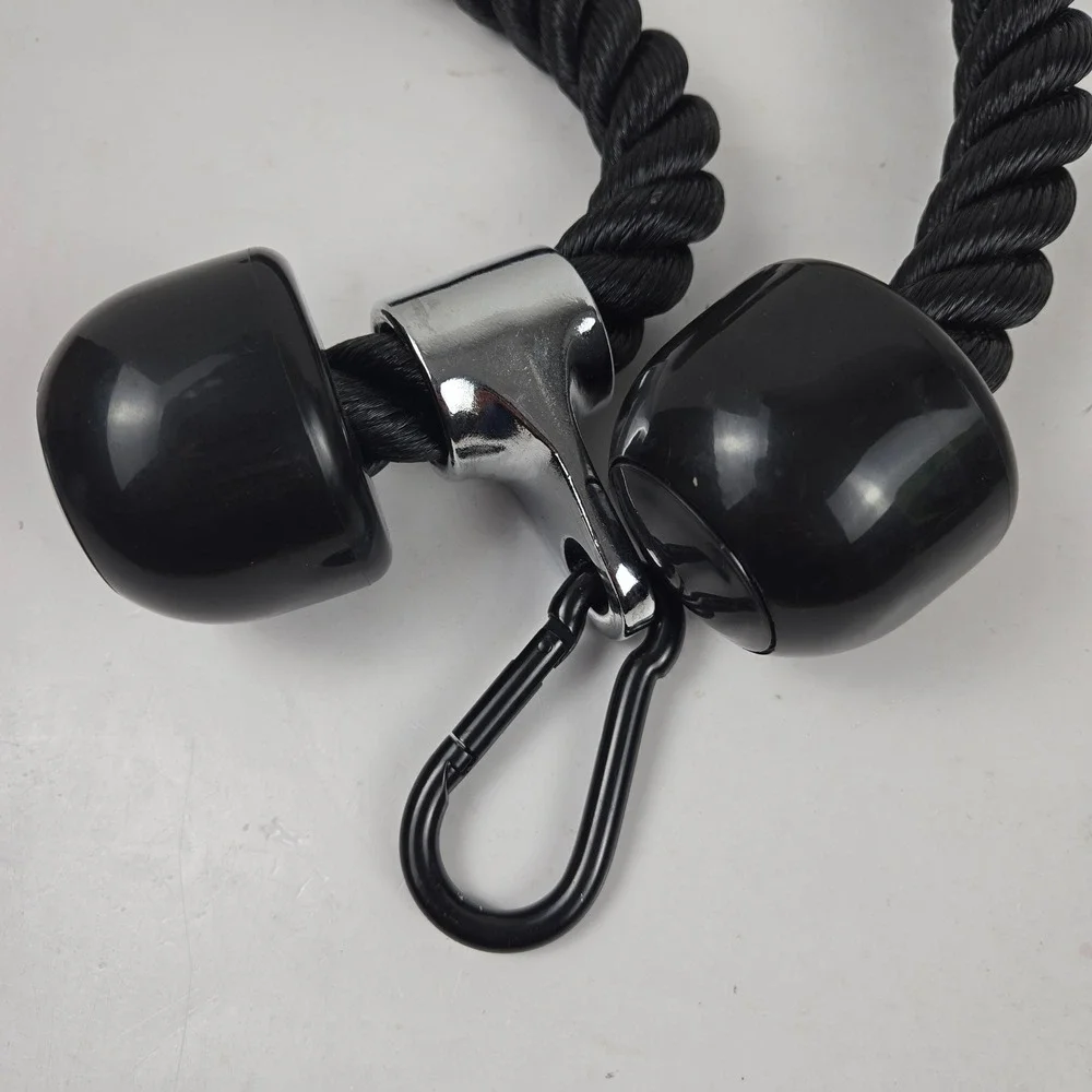 Heavy Duty 34 Inch Tricep Rope Cable Attachment Black Braided Gym Pulley NWOT